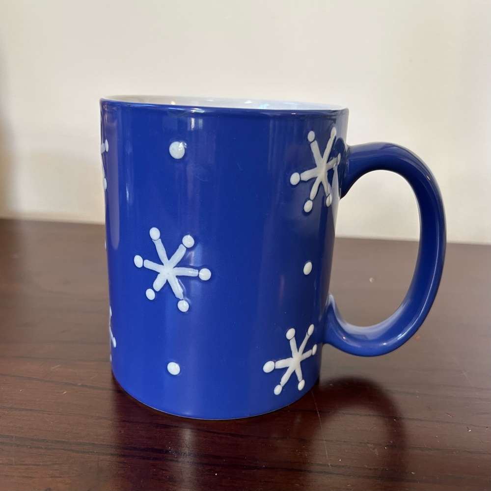 3/$20 One large blue snowflake mug